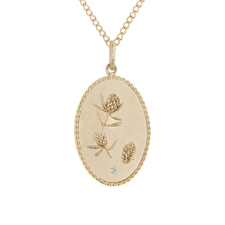 10K Gold Medium "Protea" Necklace with Diamond Detail