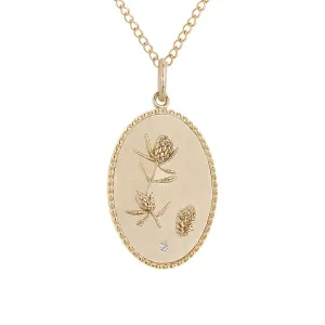 10K Gold Medium "Protea" Necklace with Diamond Detail