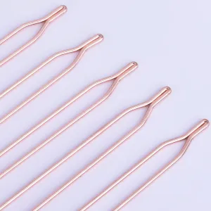125mm Brass Y Hairpin Hair Fork Prom Hair Pins Hair Pin Stick Head Pattern Wedding Hair Accessories rose gold 10pcs