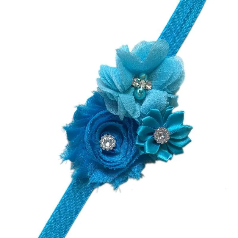 14 color available Girl Baby Kids Toddler Infant Flower Rhinestone Headband Hair Accessories Band