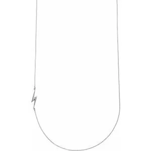 14K White Lightning Bolt 18" Necklace