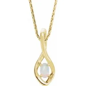 14K Yellow Freeform Opal 16-18" Necklace