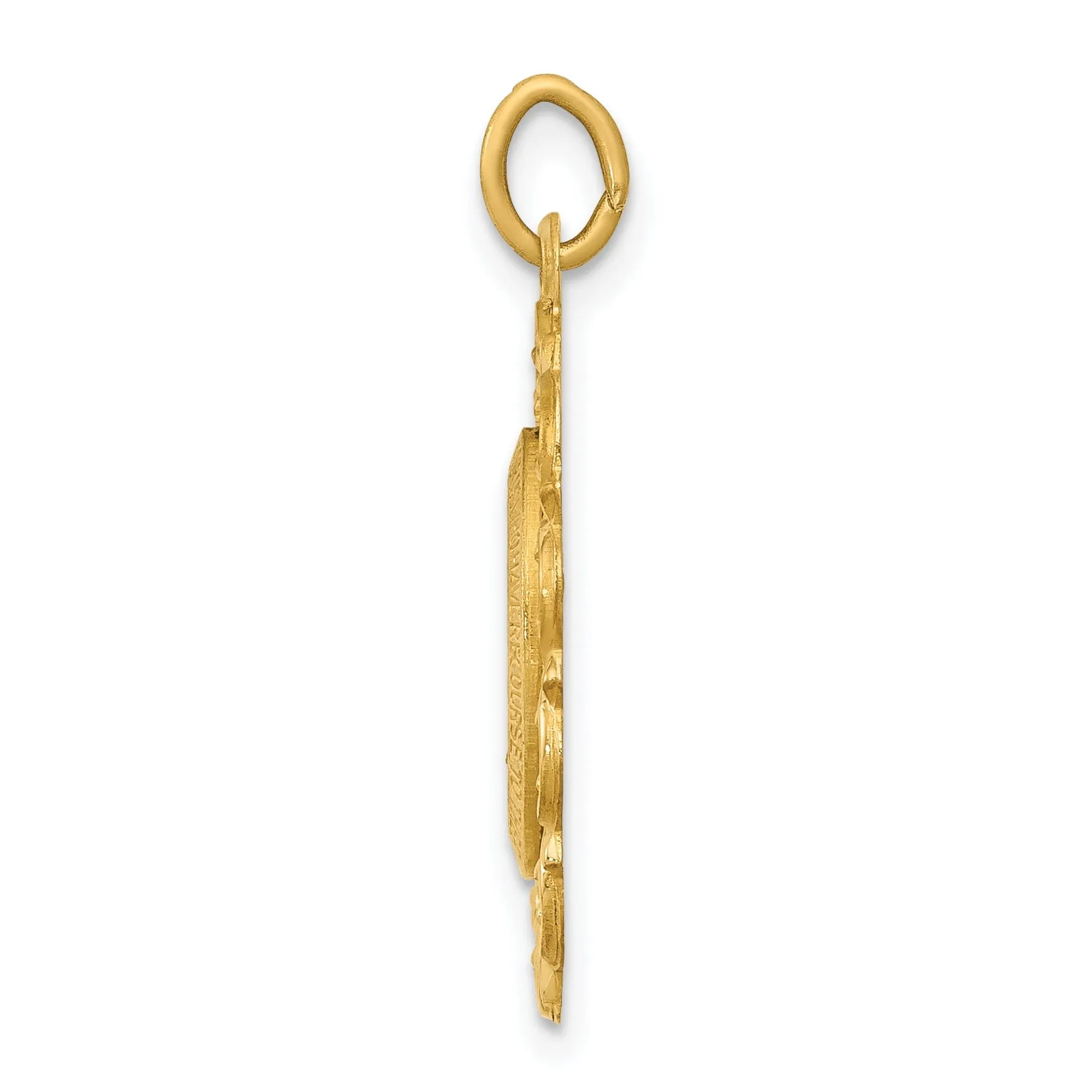14k Yellow Gold Miraculous Medal Charm Pendant