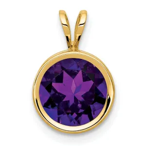 14k Yellow Gold Round Bezel Pendant