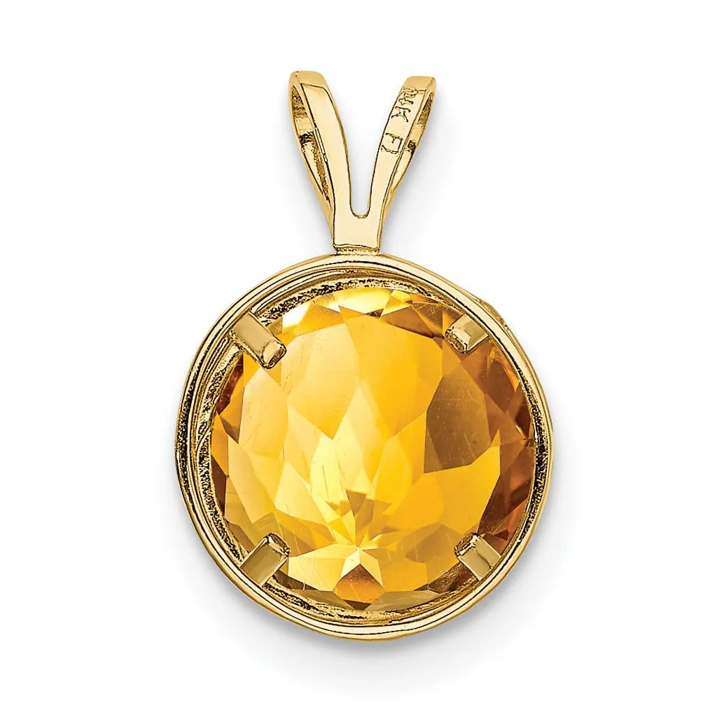 14k Yellow Gold Round Bezel Pendant