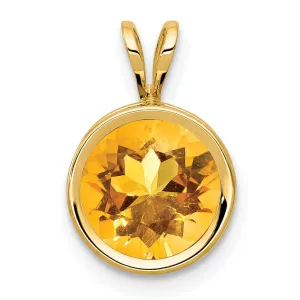 14k Yellow Gold Round Bezel Pendant
