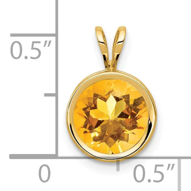 14k Yellow Gold Round Bezel Pendant