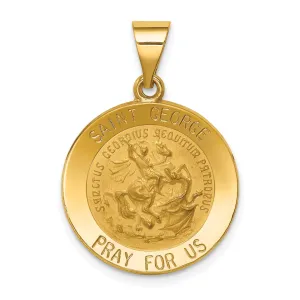 14k Yellow Gold Saint George Medal Pendant