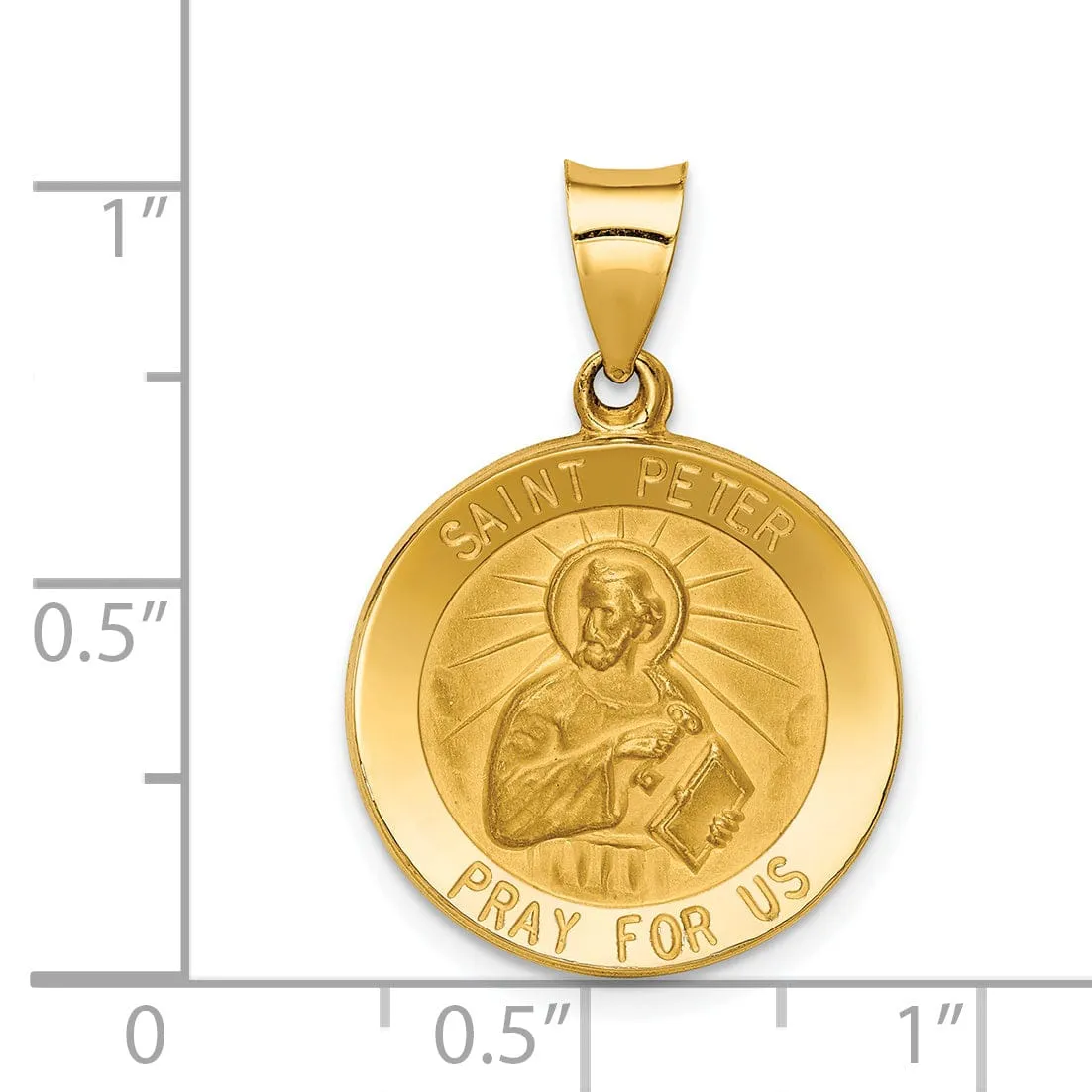 14k Yellow Gold Saint Peter Medal Pendant