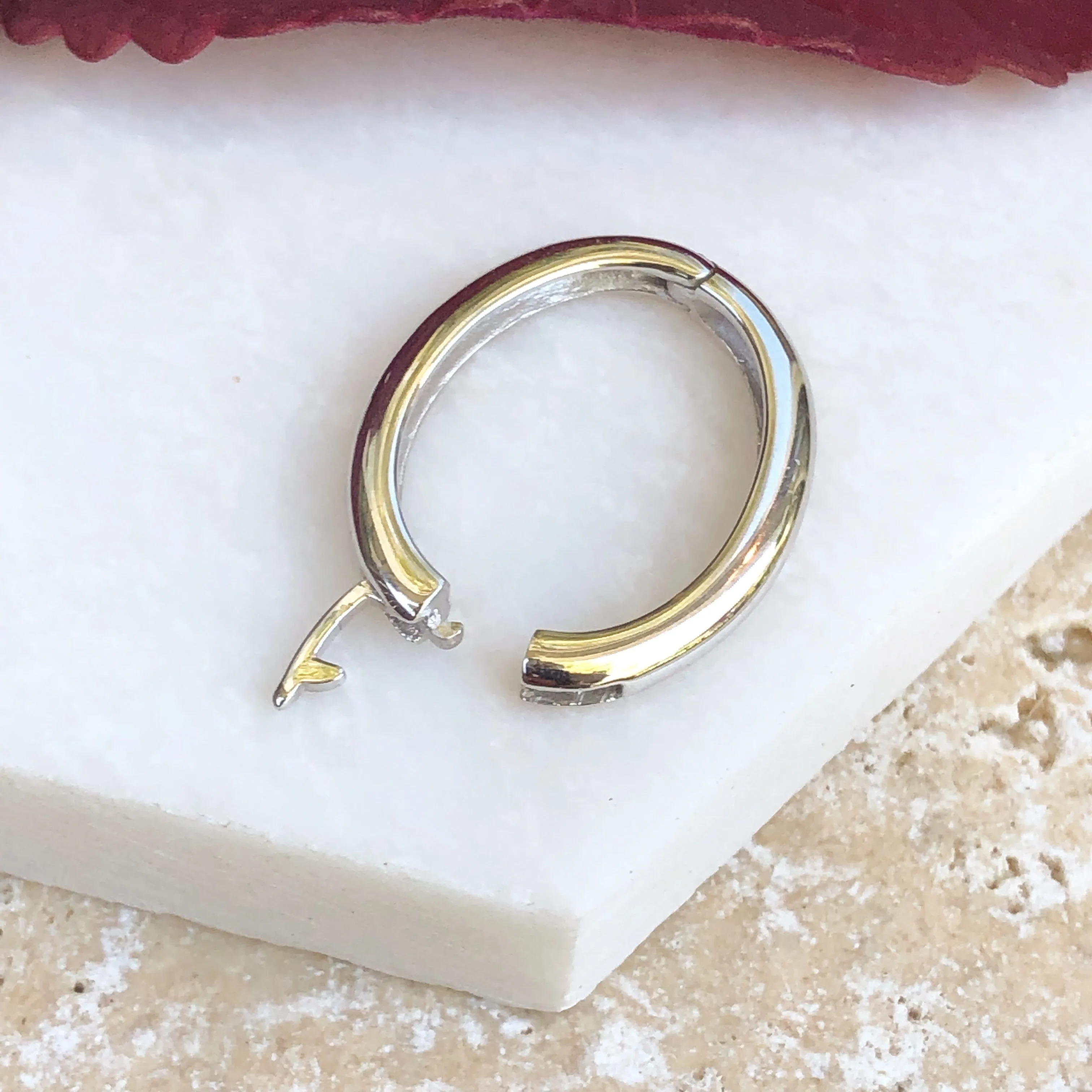 14KT White Gold Pearl Shortener Enhancer Bail 17mm x 12mm