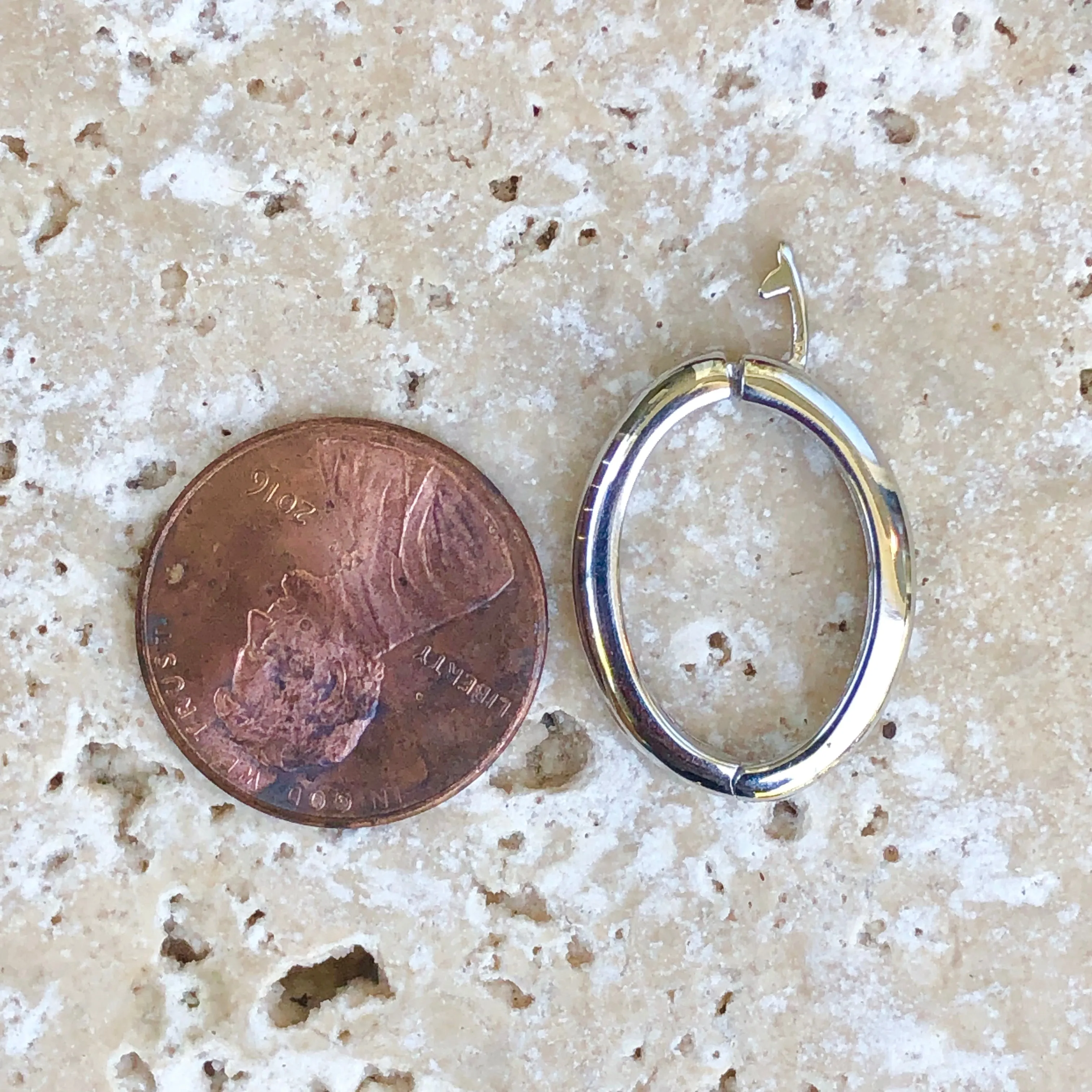 14KT White Gold Pearl Shortener Enhancer Bail 17mm x 12mm