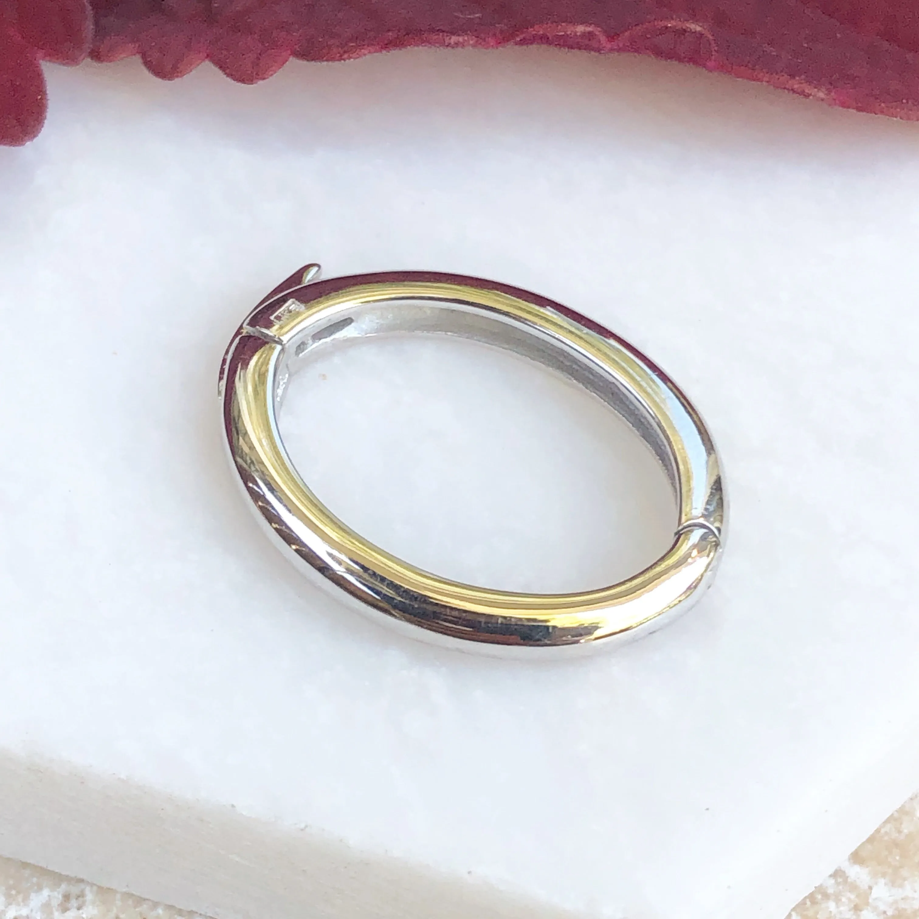 14KT White Gold Pearl Shortener Enhancer Bail 17mm x 12mm