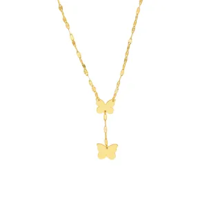 14kt Yellow Gold Children's Butterfly Drop Necklace