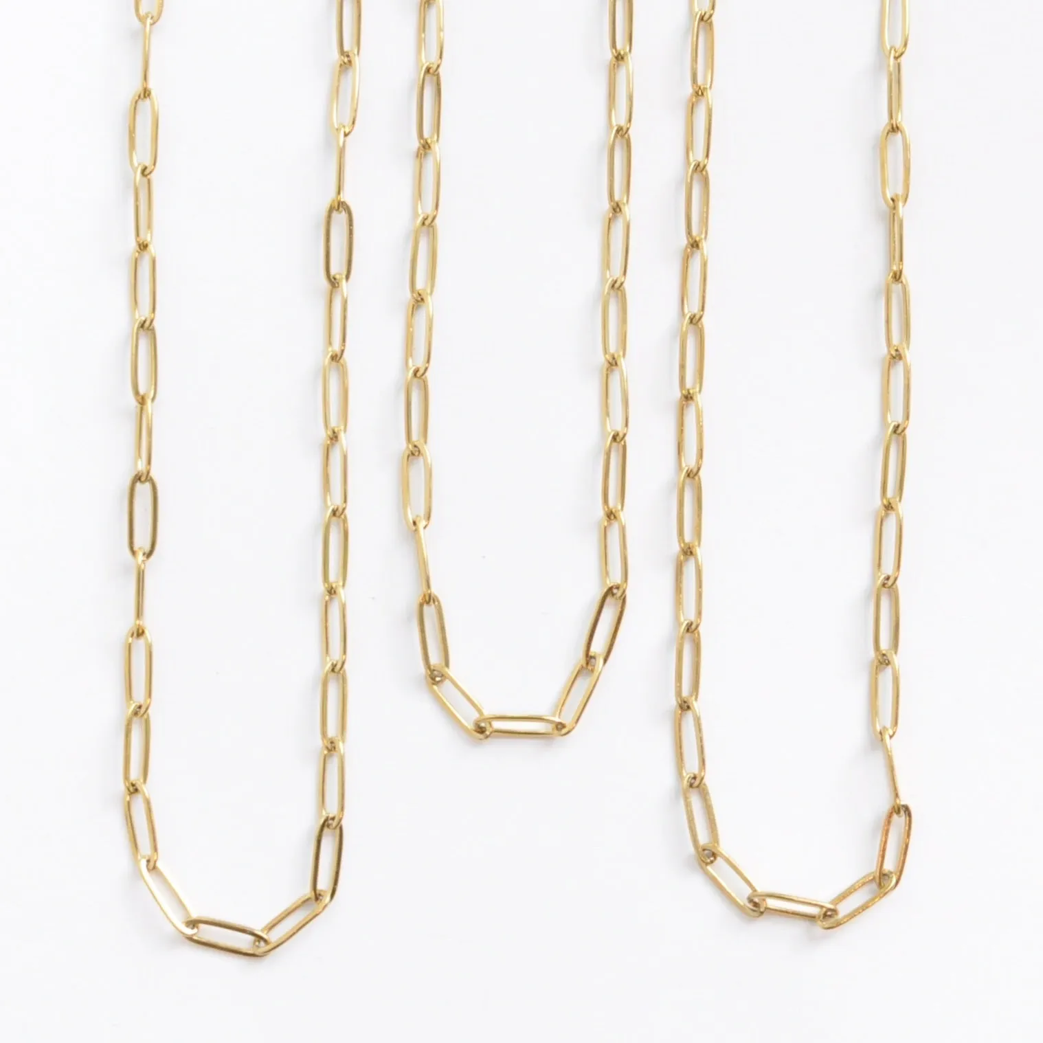 18k Gold Fill Paperclip Chain Necklaces