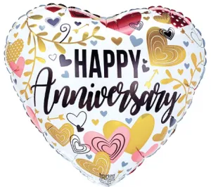 18" Anniversary Metallic Hearts