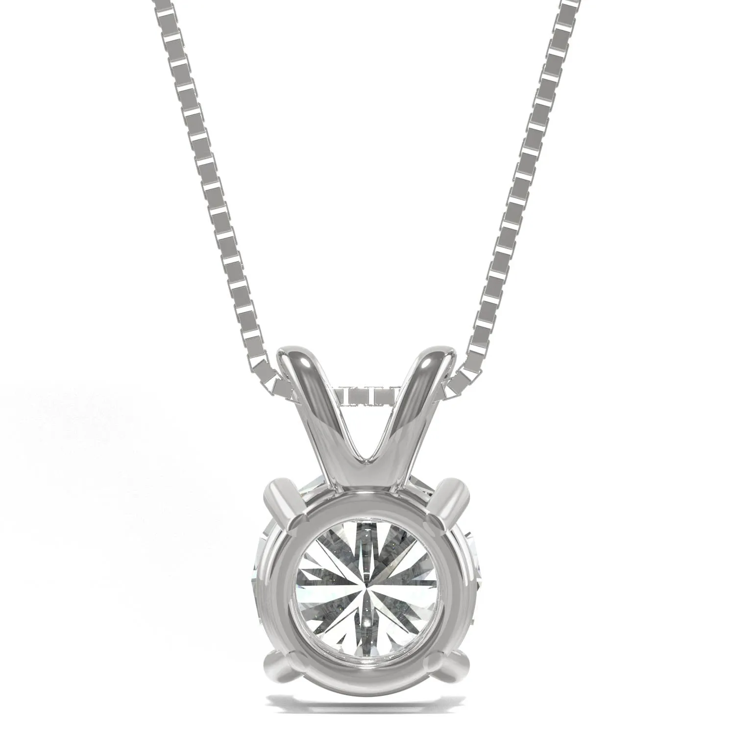 1.90 CTW DEW Round Moissanite Basket Pendant in 14K White Gold