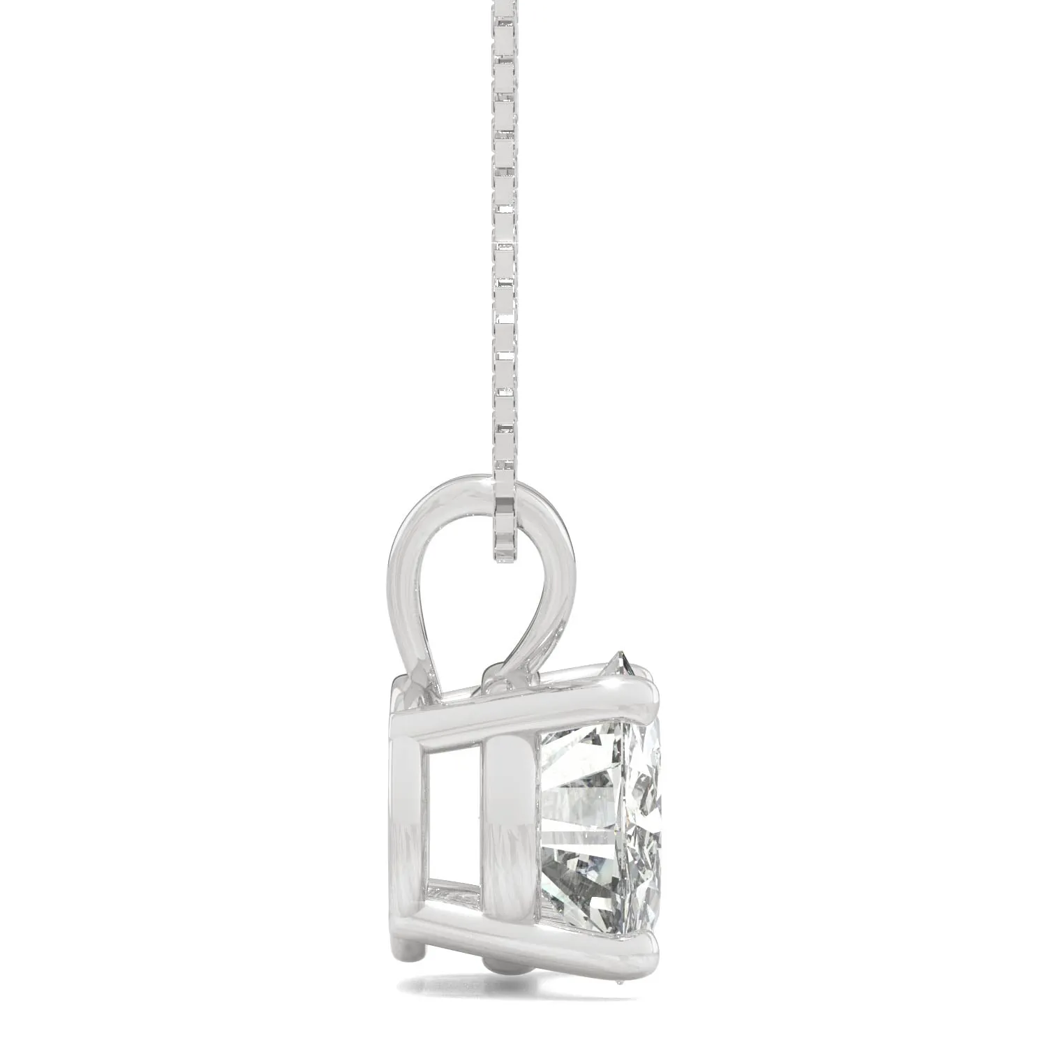 1.90 CTW DEW Round Moissanite Basket Pendant in 14K White Gold
