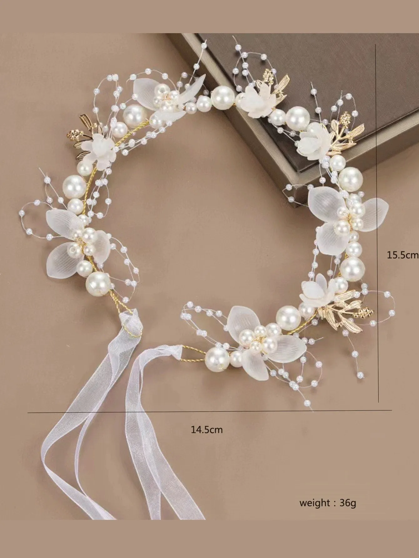 1pc Pearl & Flower Decor Headband