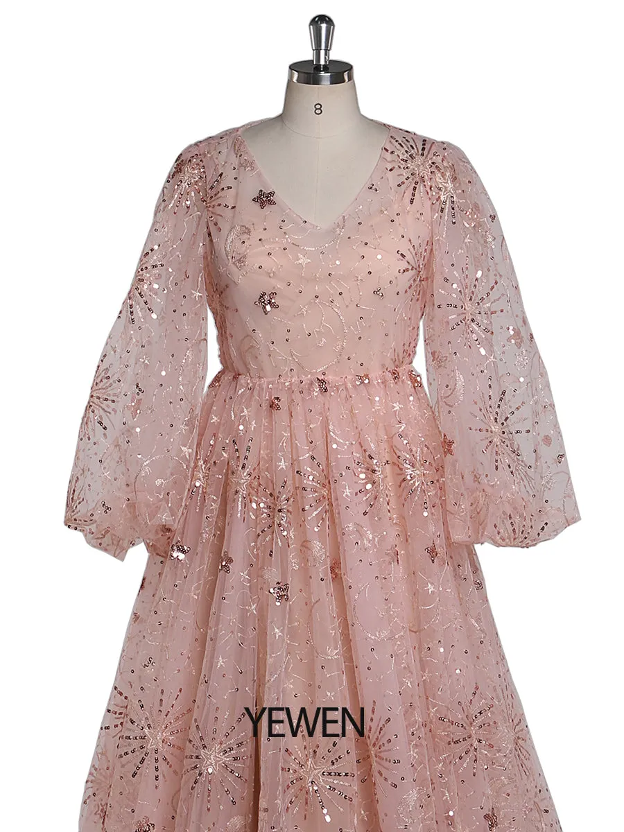 2 Pieces Set V Neck Evening Dress Long Woman Formal Party Dress Photo Shoots Dress YEWEN YW211210