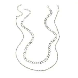2pcs Men's Double Layered Necklace Set