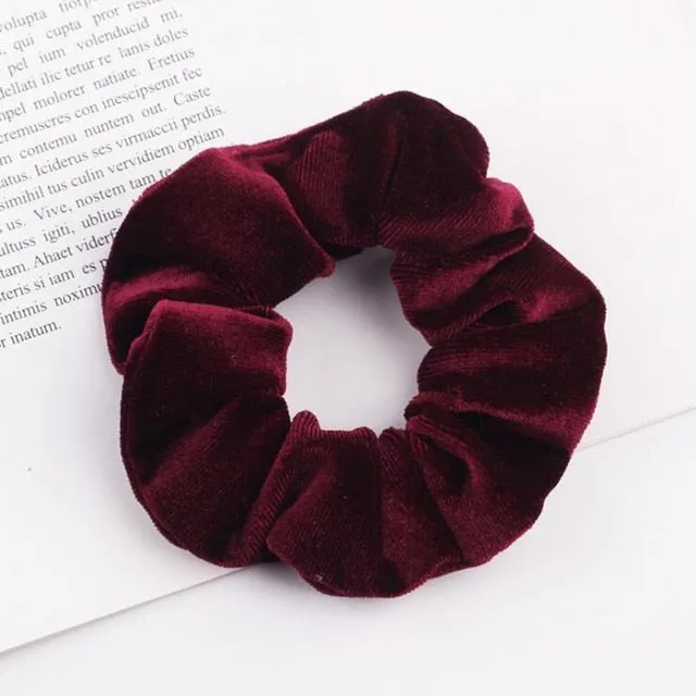 30 colors Velvet Scrunchie Women Girls Elastic Hair Rubber Bands Accessories Gum For Women Tie Hair Ring Rope Ponytail Holder