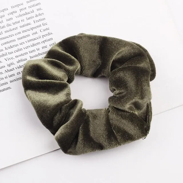 30 colors Velvet Scrunchie Women Girls Elastic Hair Rubber Bands Accessories Gum For Women Tie Hair Ring Rope Ponytail Holder