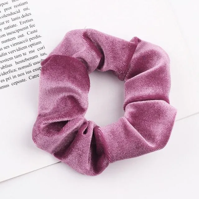 30 colors Velvet Scrunchie Women Girls Elastic Hair Rubber Bands Accessories Gum For Women Tie Hair Ring Rope Ponytail Holder