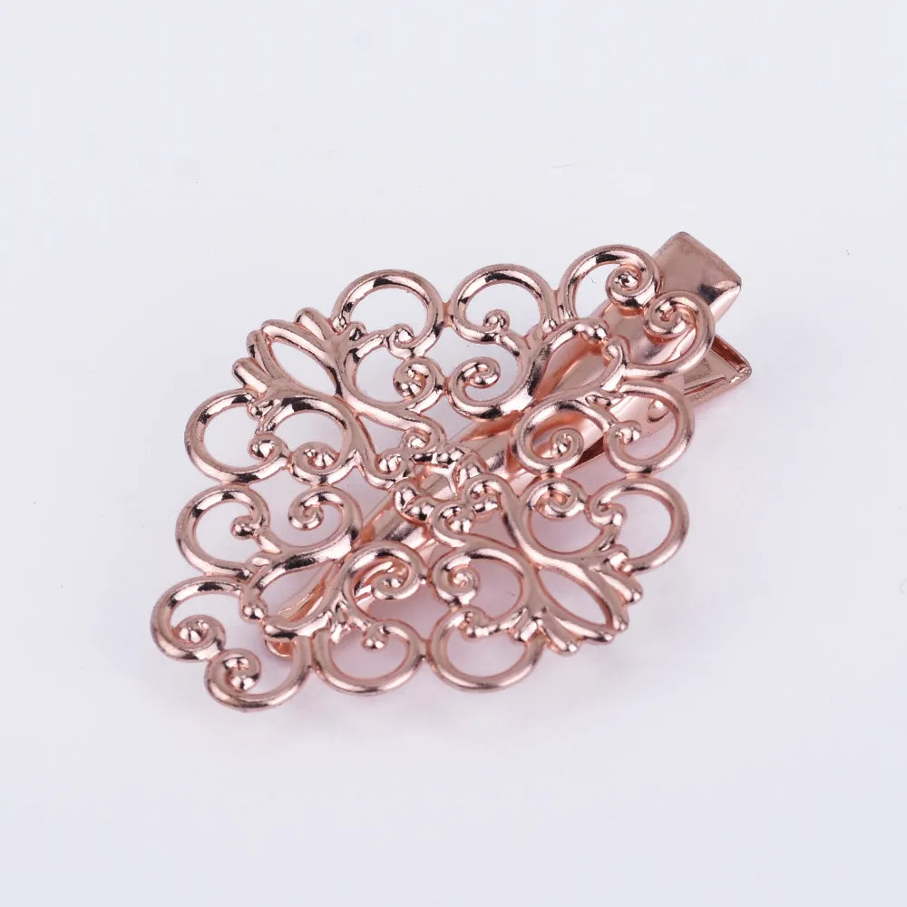 30*38mm Brass Barrette Hair Clip Filigree Barrette Blank Hair Clip Hair Accessories 20pcs
