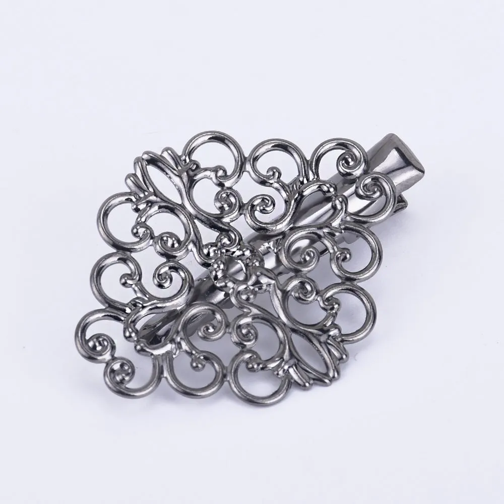 30*38mm Brass Barrette Hair Clip Filigree Barrette Blank Hair Clip Hair Accessories 20pcs