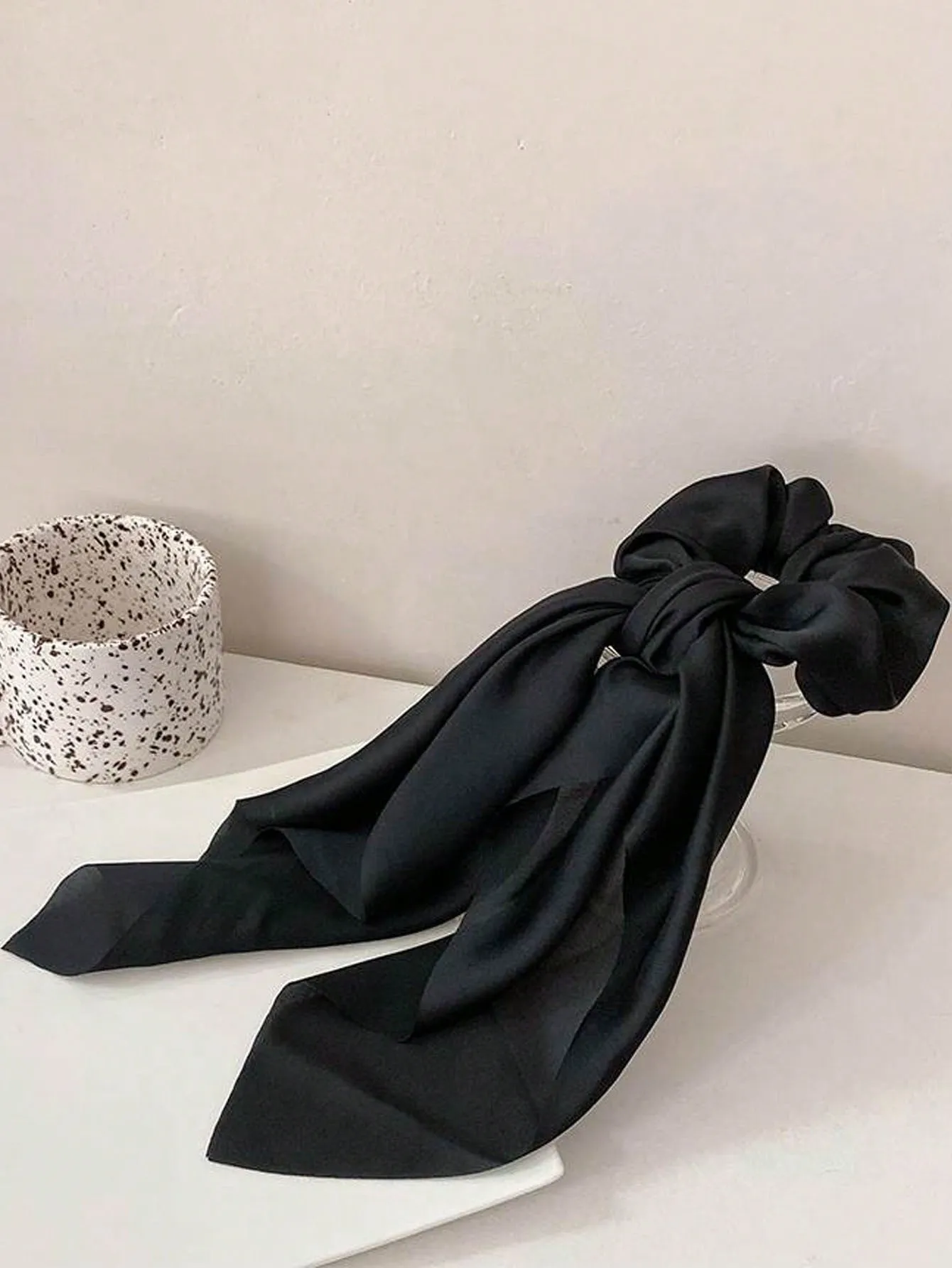 3pcs  Coffee Satin Ribbon Hair Ties