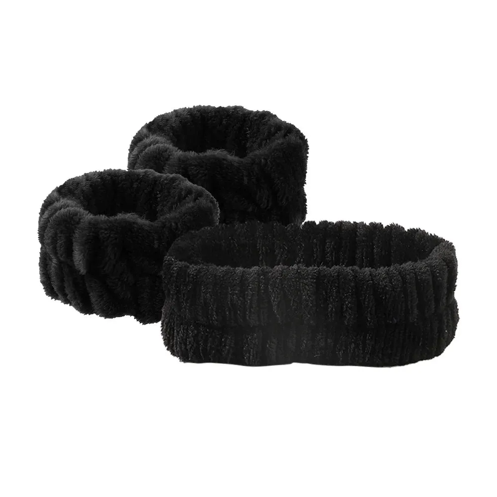 3pcs Set Face Wash headband Velvet Set Of Hair Bands Microfiber Headbands Make Up And Sports And Face Wash For Hair Accessories