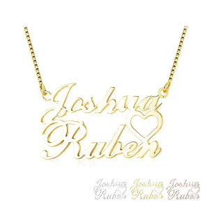 925 Sterling Silver DIY Lovers Name Engraved Pendant Necklace, Jewelry Gift for Women