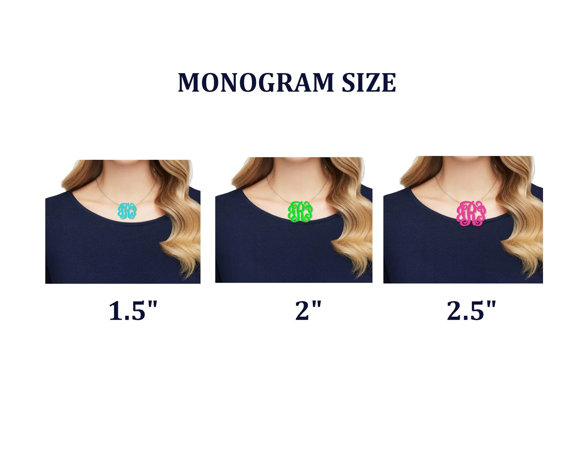 Acrylic Monogram Necklace, Vine Font