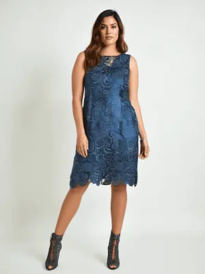 Adrianna Papell Gray Lace Dress Size 8