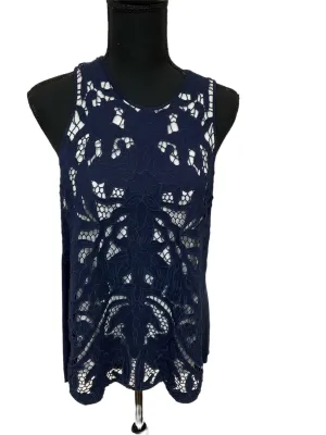 Akemi & Kim Navy Blouse Size Medium