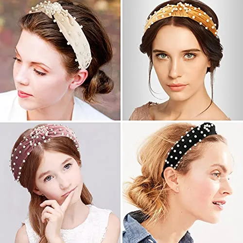 Allucho Fashion Headbands with Pearls