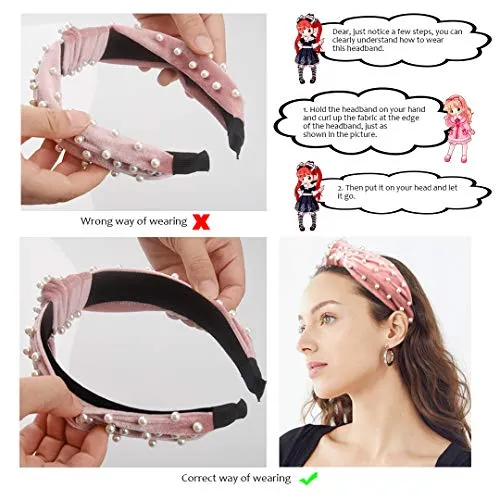 Allucho Fashion Headbands with Pearls