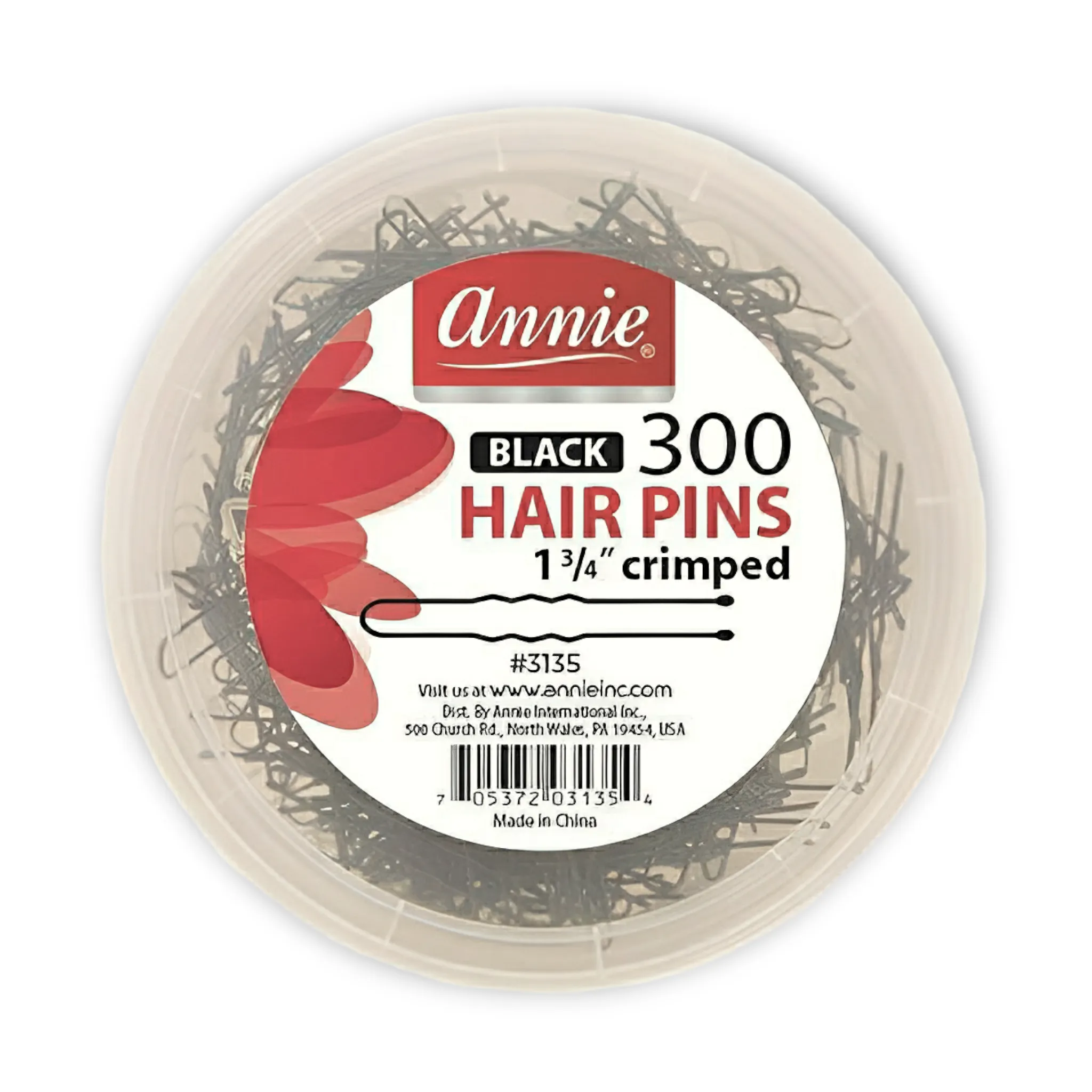 Annie 1¾" Crimped Hair Pins (Black)