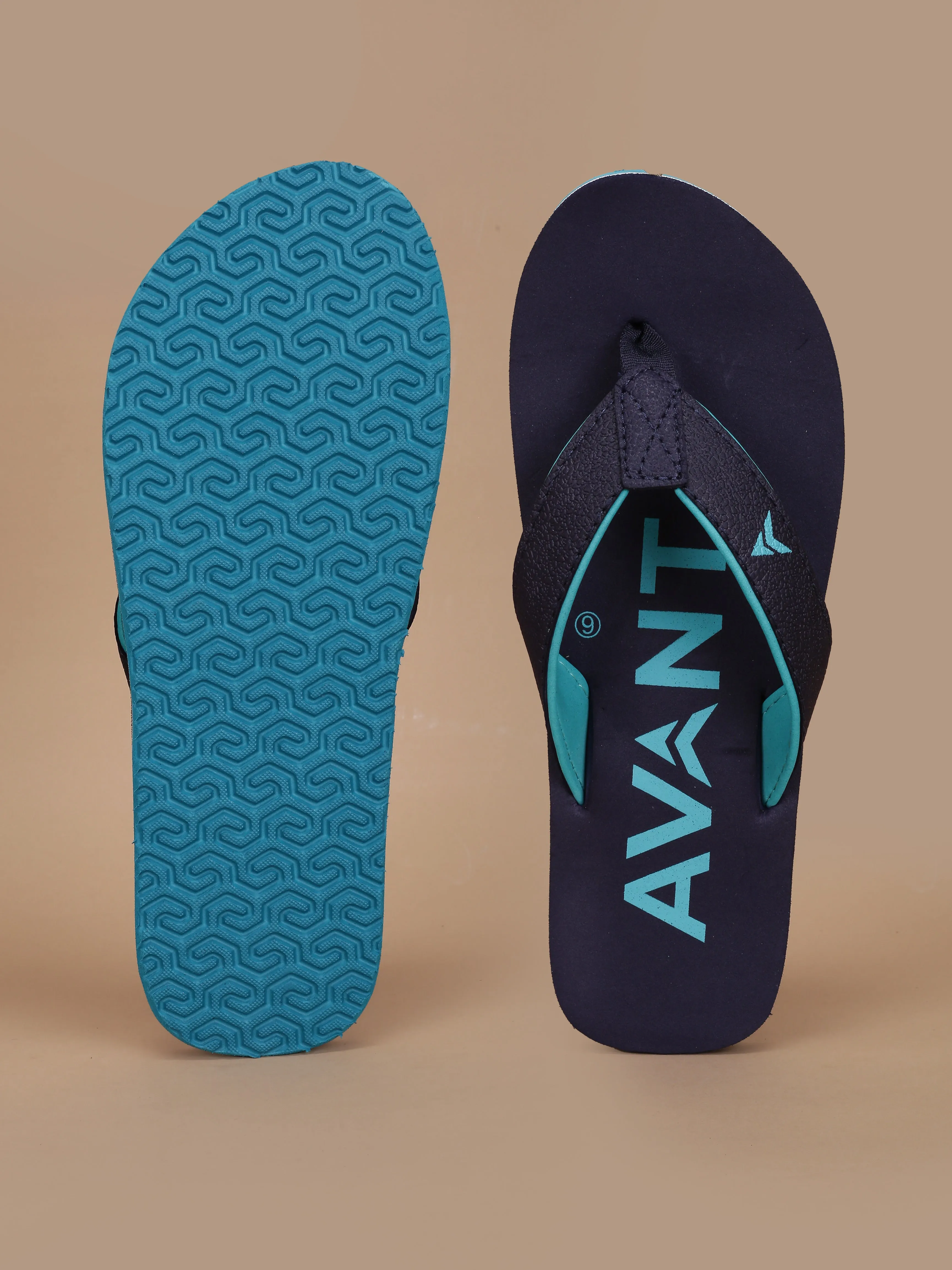 Avant Men's Aqua Flip Flops - Navy