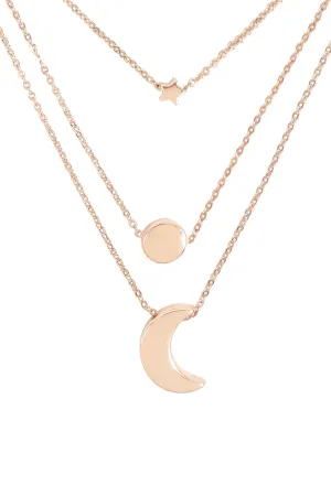B5NS2189 - STAR MOON AND SUN 3 SET NECKLACE