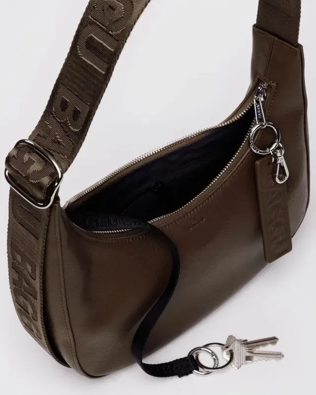 Baggu Small Leather Crescent Bag