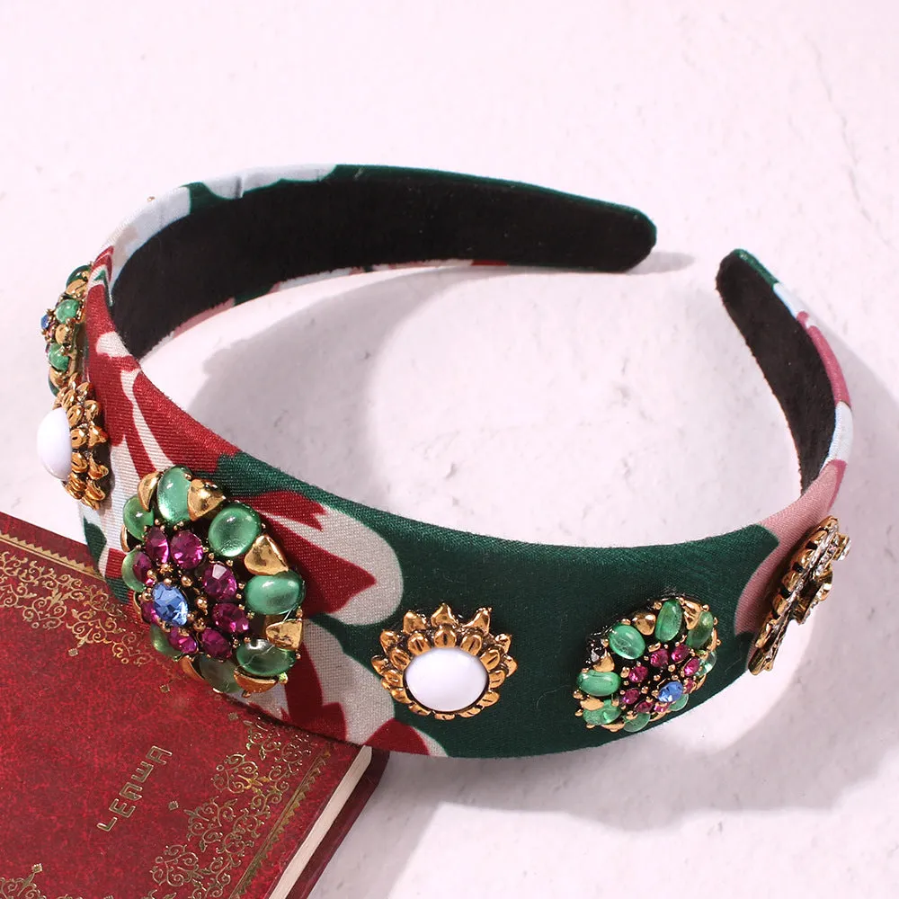 Baroque Pearl Flower Wide-brimmed Headband