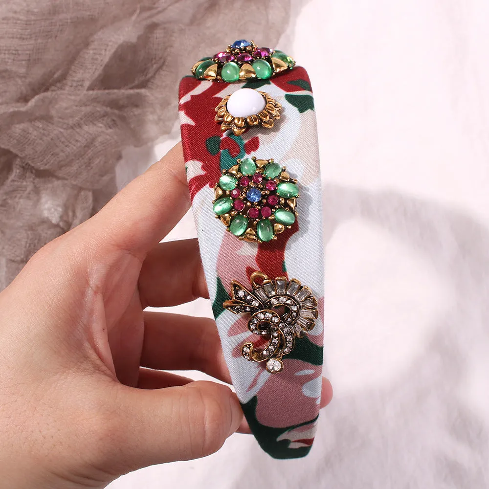 Baroque Pearl Flower Wide-brimmed Headband