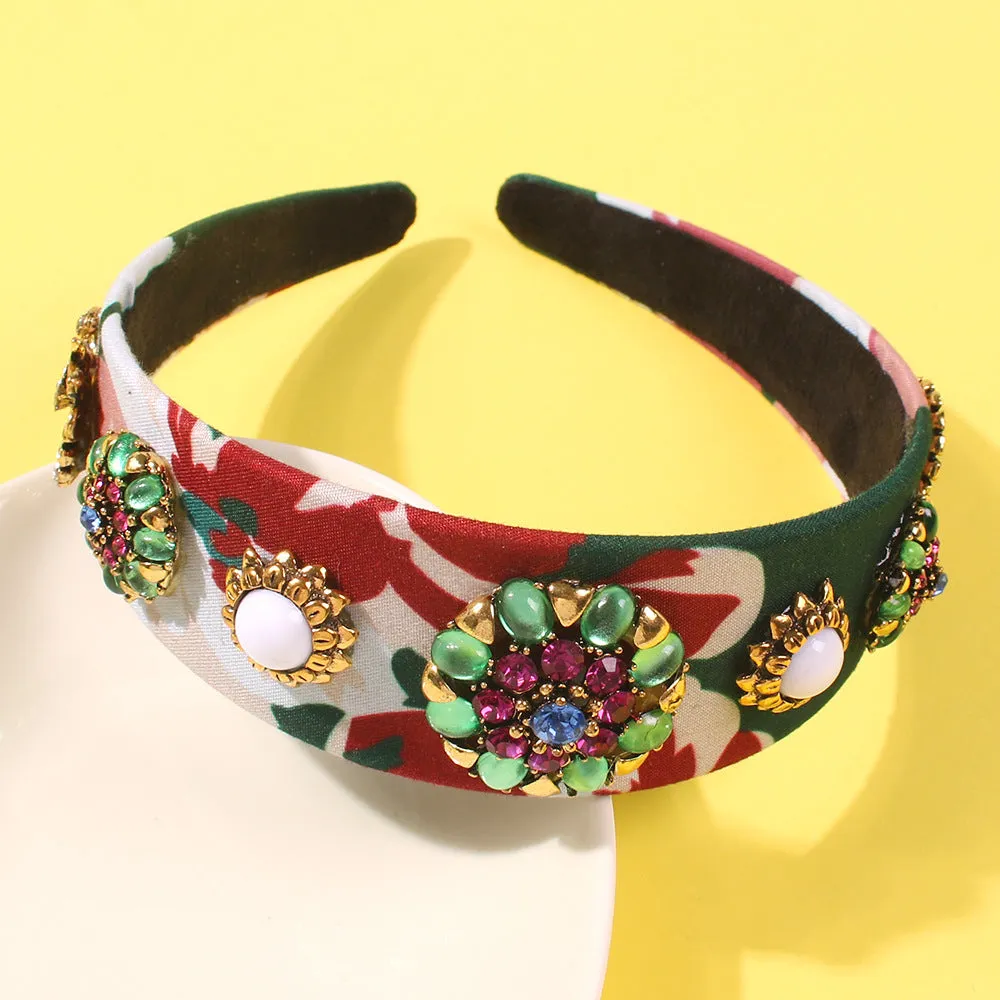 Baroque Pearl Flower Wide-brimmed Headband