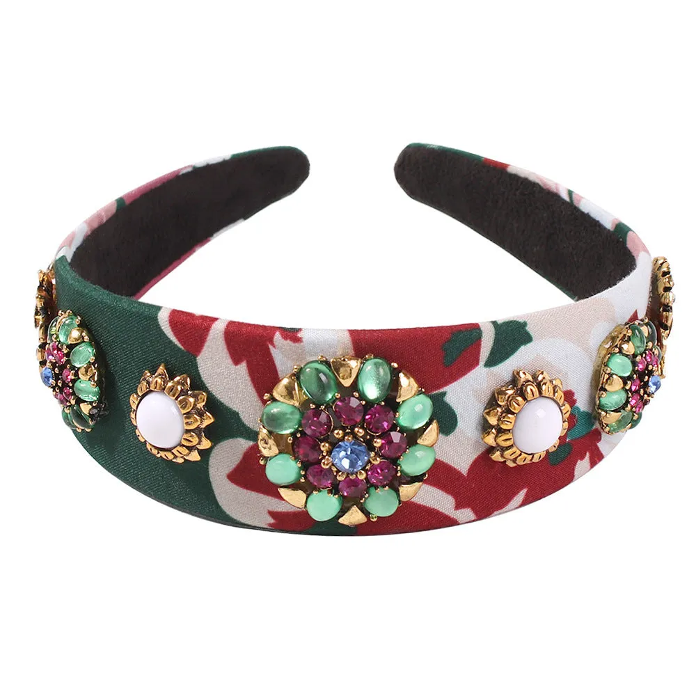 Baroque Pearl Flower Wide-brimmed Headband