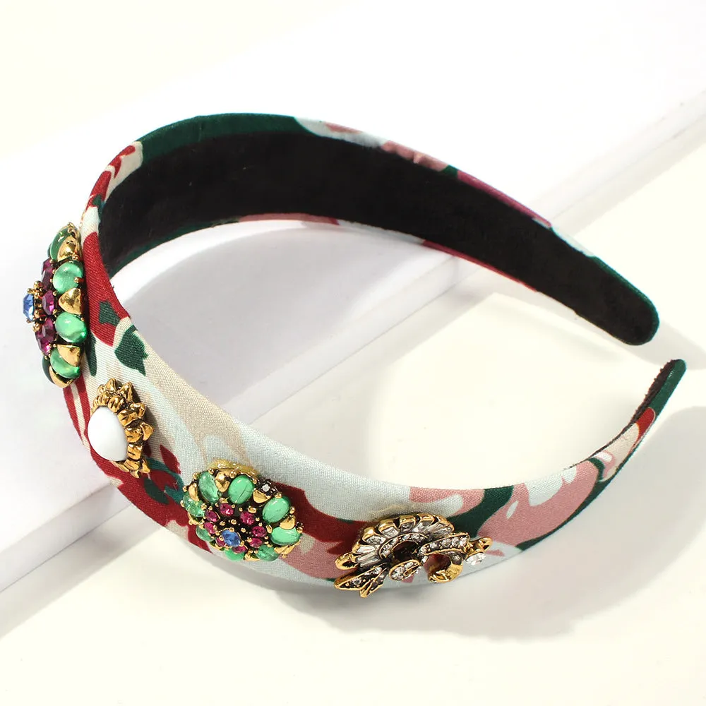 Baroque Pearl Flower Wide-brimmed Headband