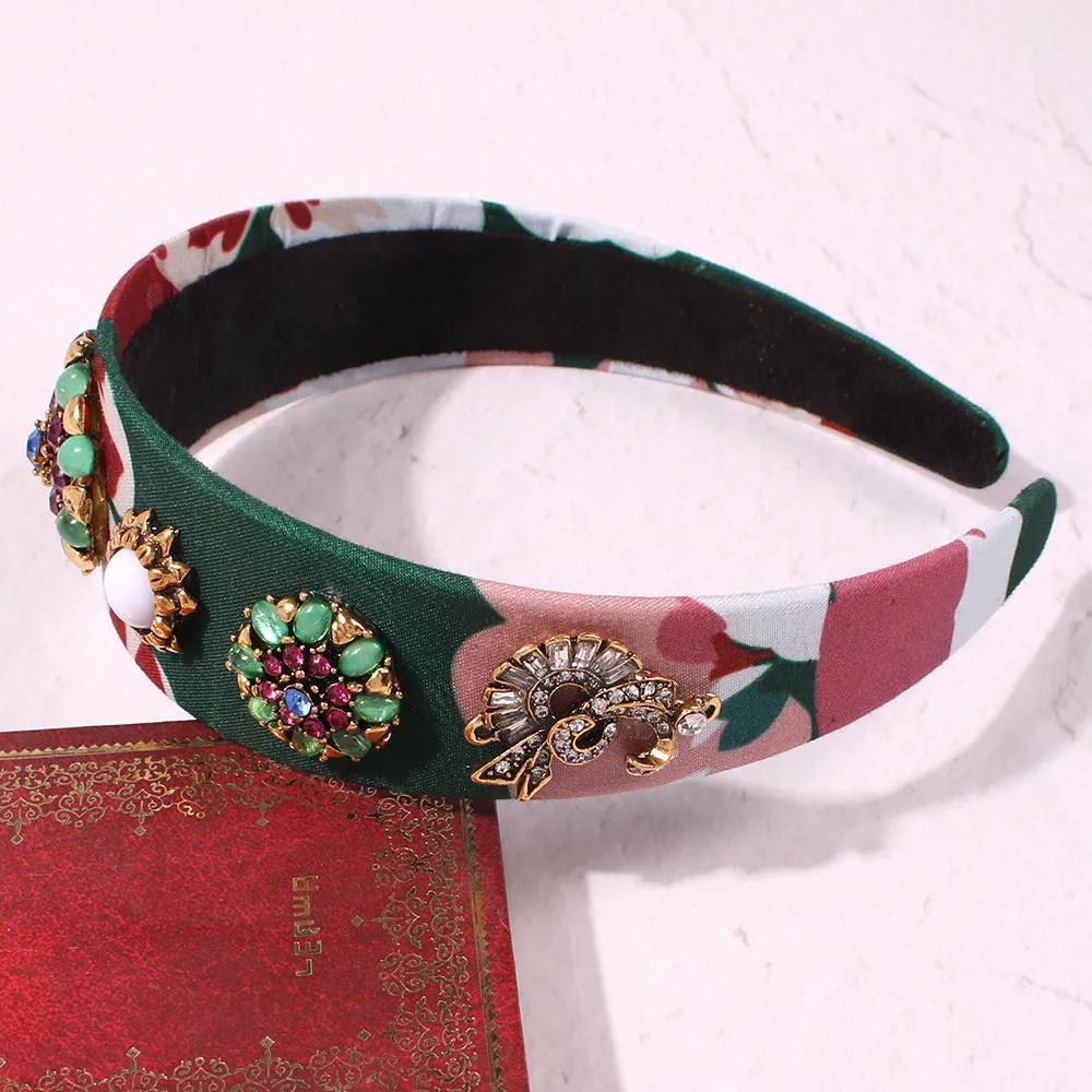 Baroque Pearl Flower Wide-brimmed Headband
