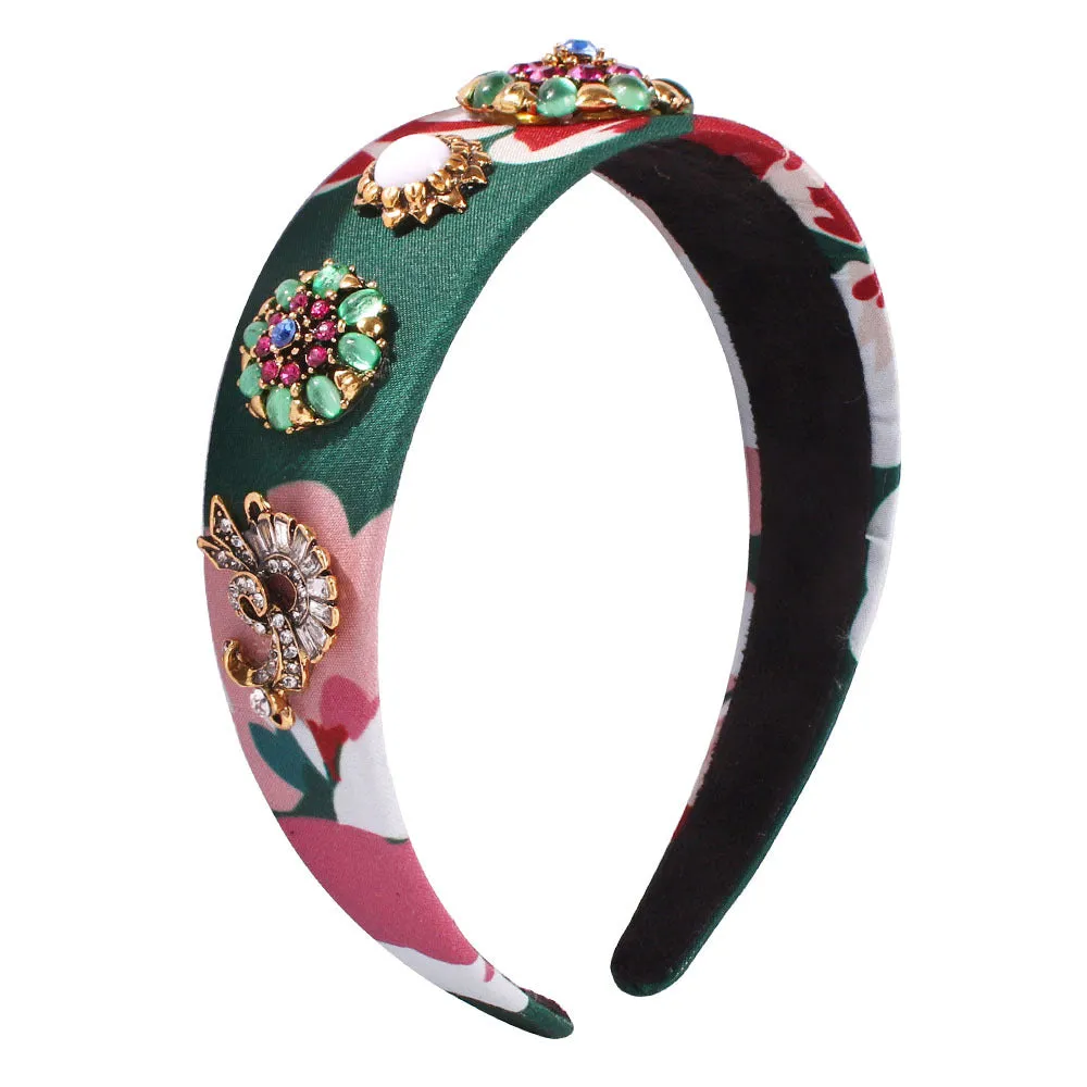 Baroque Pearl Flower Wide-brimmed Headband