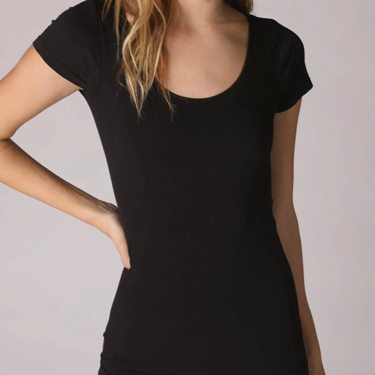 Basic Cap Sleeve Top - Black - LAST ONE
