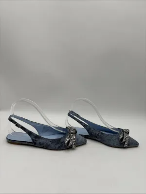 BCBGeneration Women’s Katly Pointed Toe Slingback Flats Blue Size 7M/37.5 - Very Good
